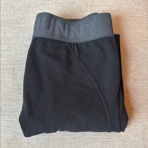 BuffBunny black Leggings with Gray Waistband